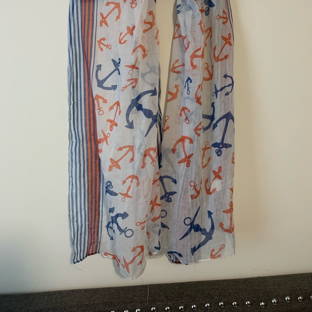 Nautical Orange & Navy Scarf